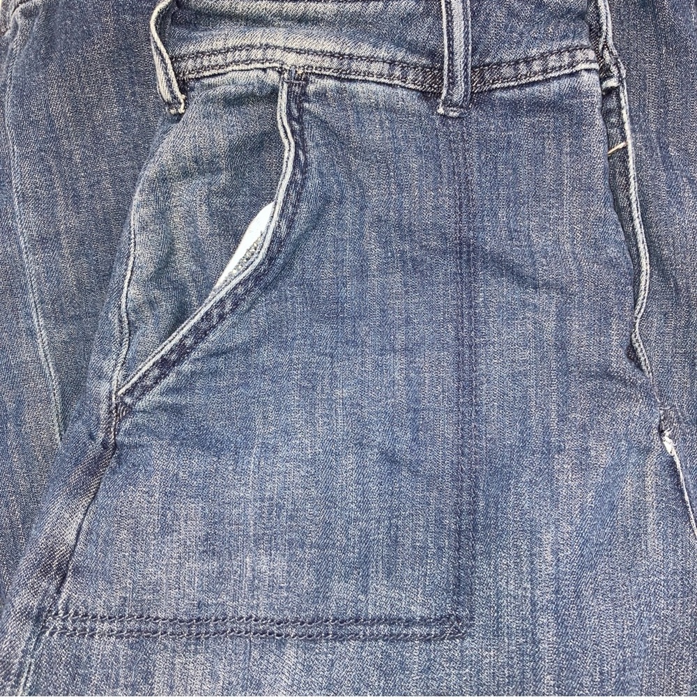 Pilcro Anthropologie Wide Leg Crop Culotte Jeans Sz 27  Denim High Rise Pockets - Picture 7 of 16